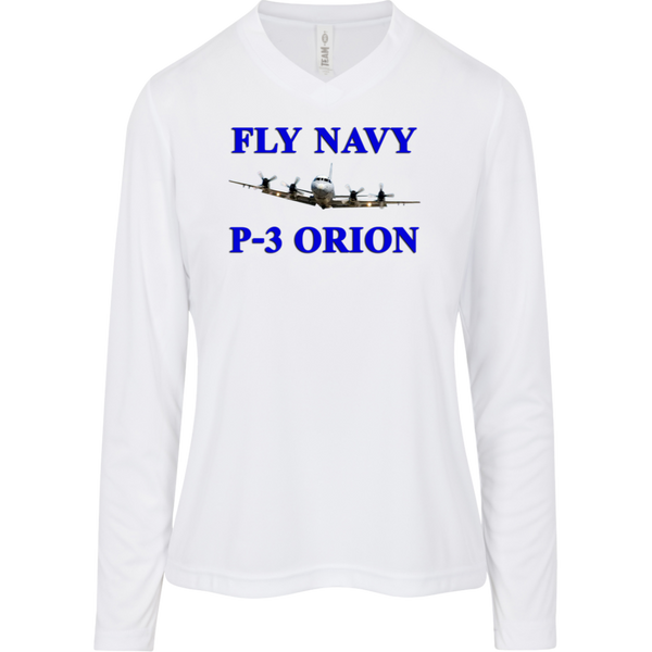 Fly Navy P-3 1 Team 365 Ladies' Zone LS Tee