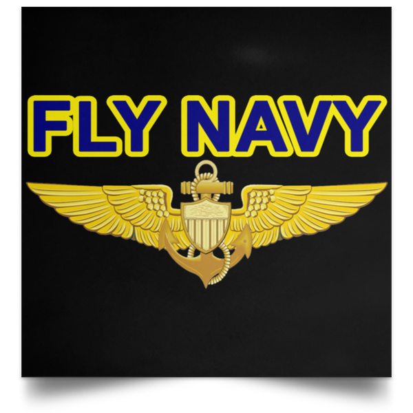 Fly Navy Aviator Poster - Square