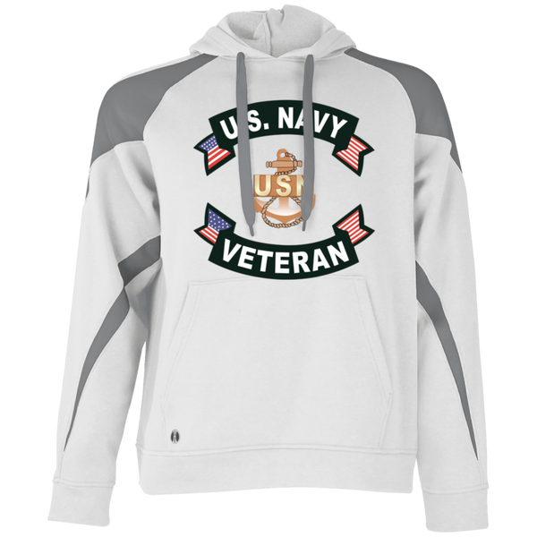 Navy Vet 1 Athletic Colorblock Fleece Hoodie