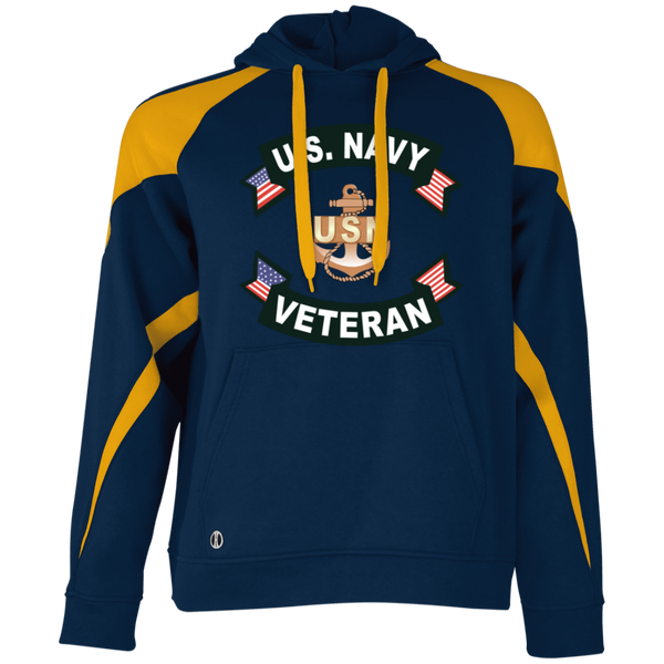 Navy Vet 1 Athletic Colorblock Fleece Hoodie