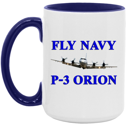 Fly Navy P-3 1 Accent Mug - 15oz