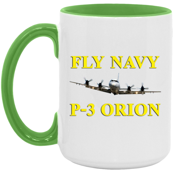 Fly Navy P-3 3 Accent Mug - 15oz