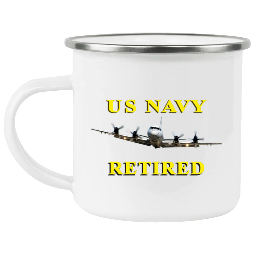 Navy Retired 1 Enamel Camping Mug