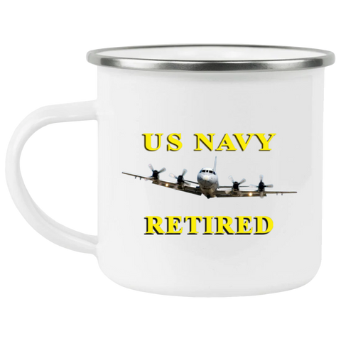 Navy Retired 1 Enamel Camping Mug