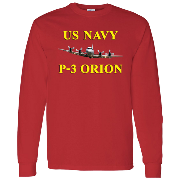 US Navy P-3 3 LS Cotton T-Shirt