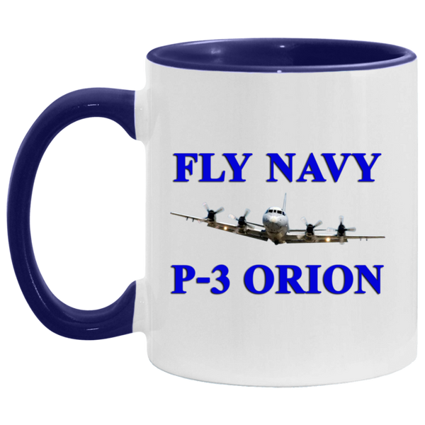 Fly Navy P-3 1 Accent Mug - 11oz