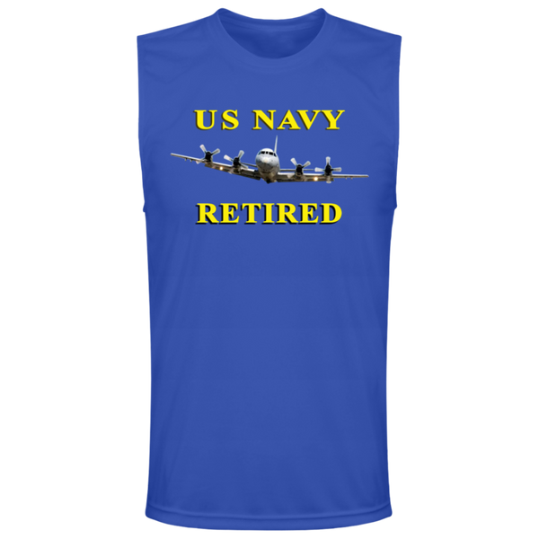 Navy Retired 1 Team 365 Muscle T-Shirt