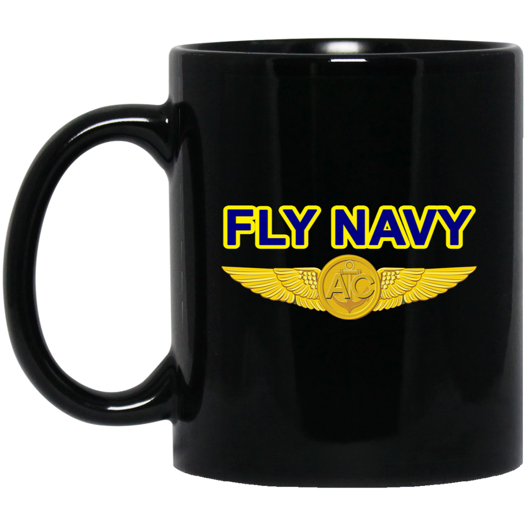 Fly Navy Aircrew Black Mug - 11oz