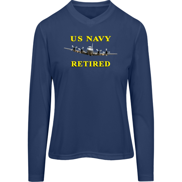 Navy Retired 1 Team 365 Ladies' Zone LS Tee