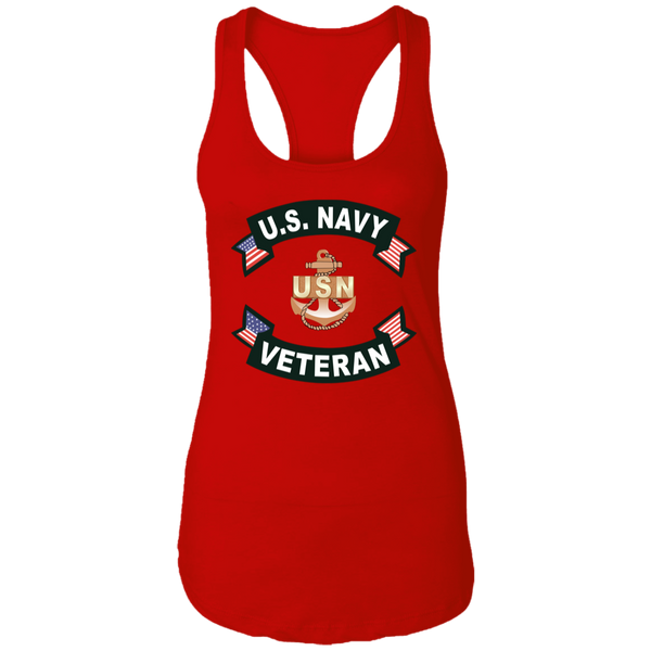 Navy Vet 1 Ladies' Ideal Racerback Tank