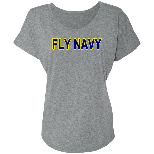 Fly Navy 2 Ladies' Triblend Dolman Sleeve