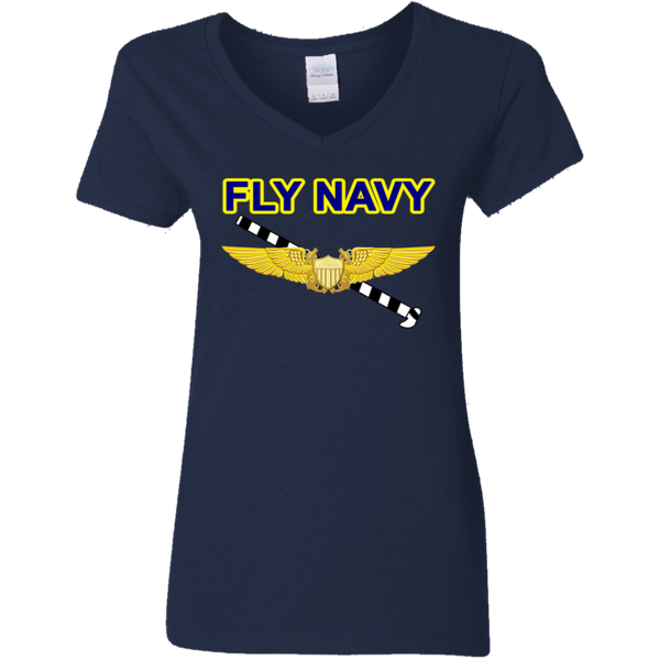 Fly Navy Tailhook 3 Ladies' V-Neck T-Shirt