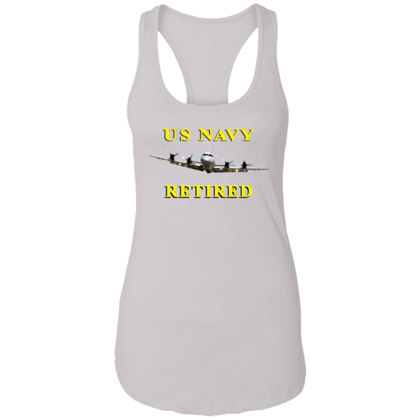 Navy Retired 1 Ladies' Ideal Racerback Tank