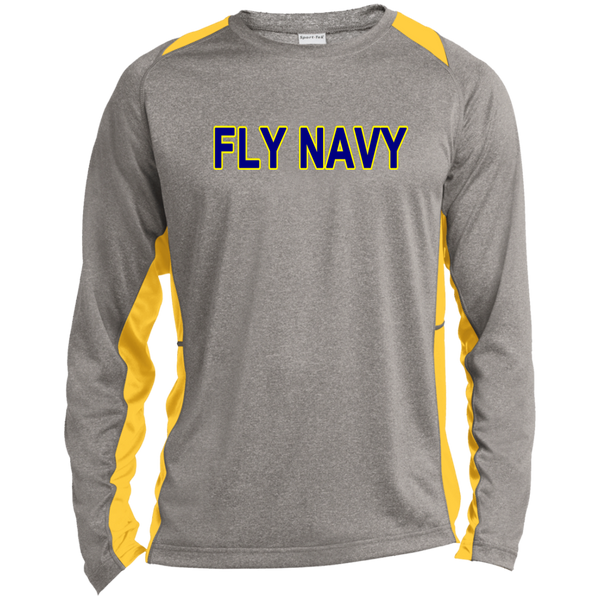 Fly Navy 2 LS Heather Colorblock Tee