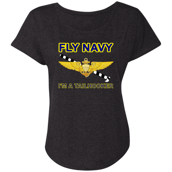 Fly Navy Tailhooker 1 Ladies' Triblend Dolman Sleeve