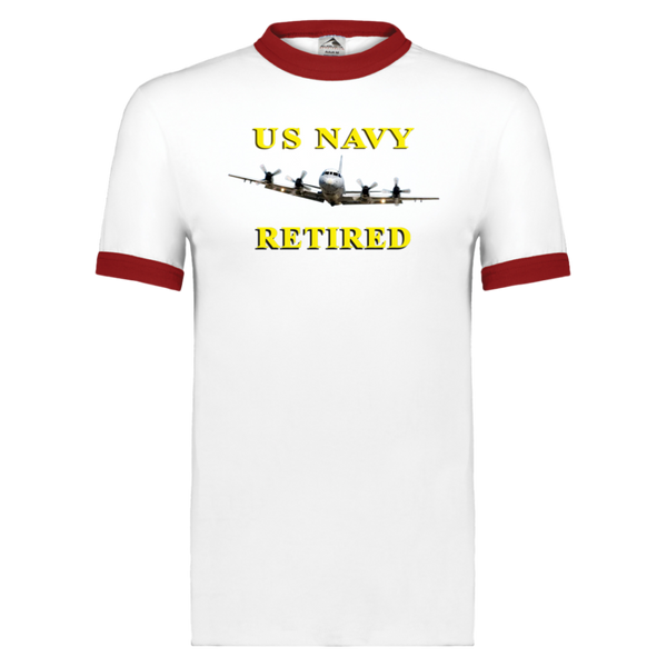 Navy Retired 1 Unisex Ringer Tee