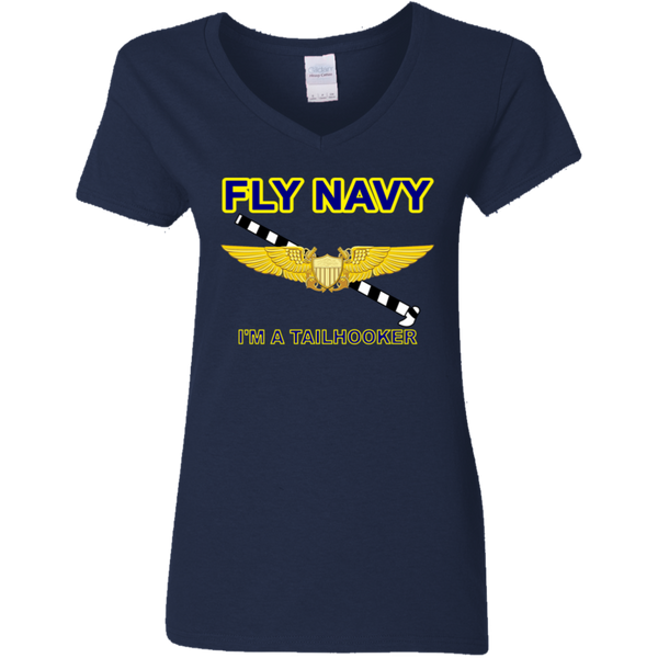 Fly Navy Tailhooker 3 Ladies' V-Neck T-Shirt