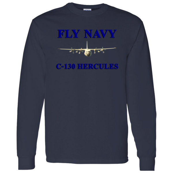 Fly Navy C-130 1 LS Cotton T-Shirt