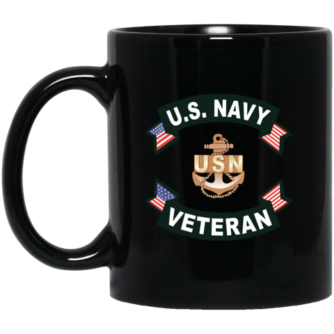 Navy Vet 1 Black Mug - 11oz