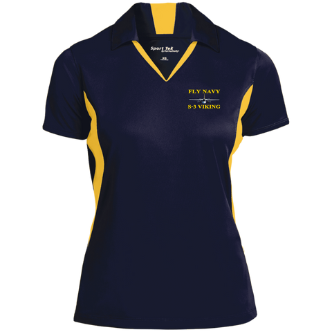 Fly Navy S-3 3 Ladies' Colorblock Performance Polo