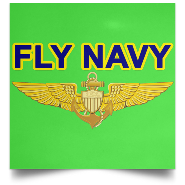 Fly Navy Aviator Poster - Square