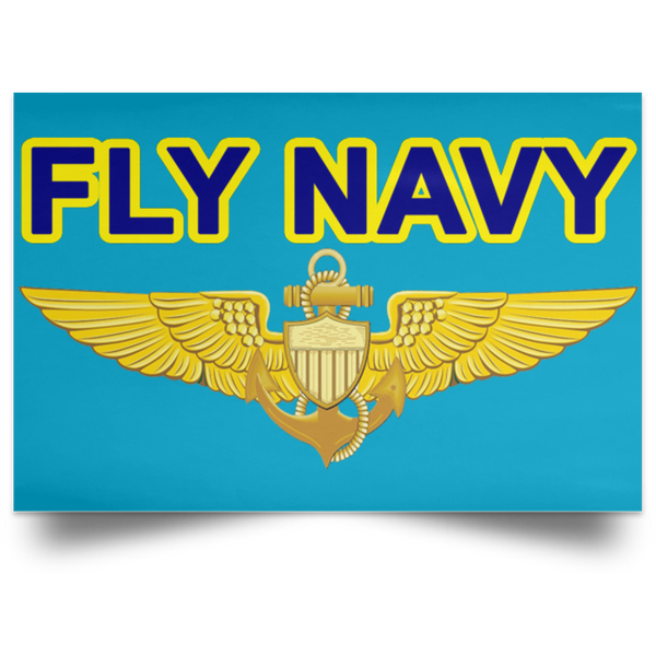 Fly Navy Aviator Poster - Landscape