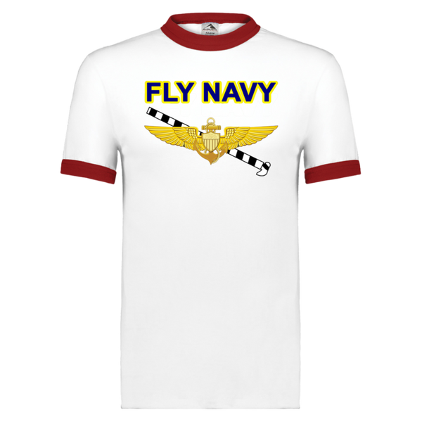 Fly Navy Tailhook 1 Unisex Ringer Tee