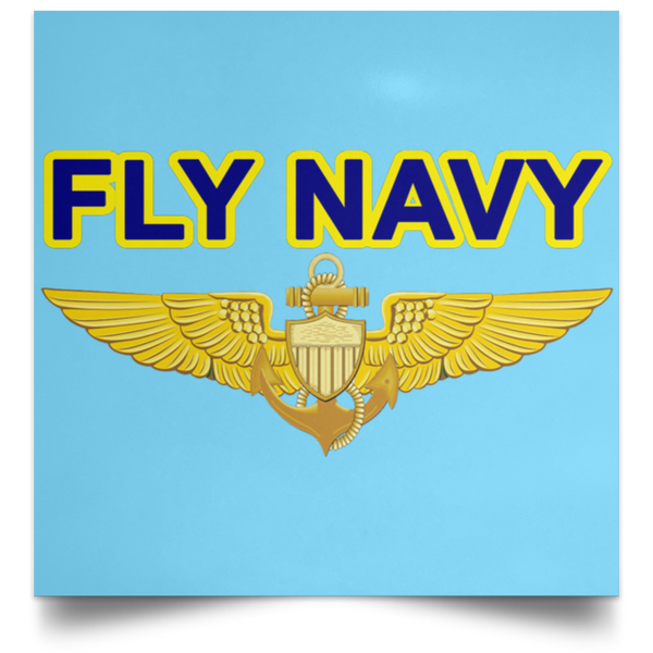 Fly Navy Aviator Poster - Square