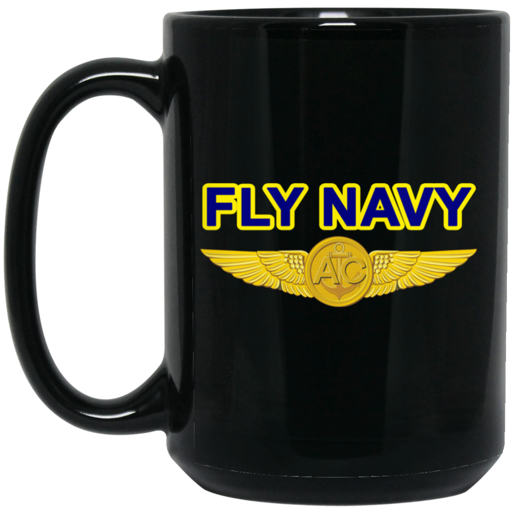 Fly Navy Aircrew Black Mug - 15oz