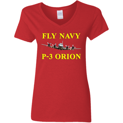 Fly Navy P-3 3 Ladies' V-Neck T-Shirt