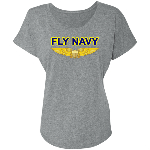 Fly Navy NFO Ladies' Triblend Dolman Sleeve