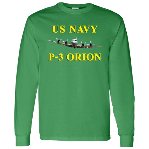 US Navy P-3 3 LS Cotton T-Shirt