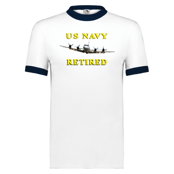 Navy Retired 1 Unisex Ringer Tee