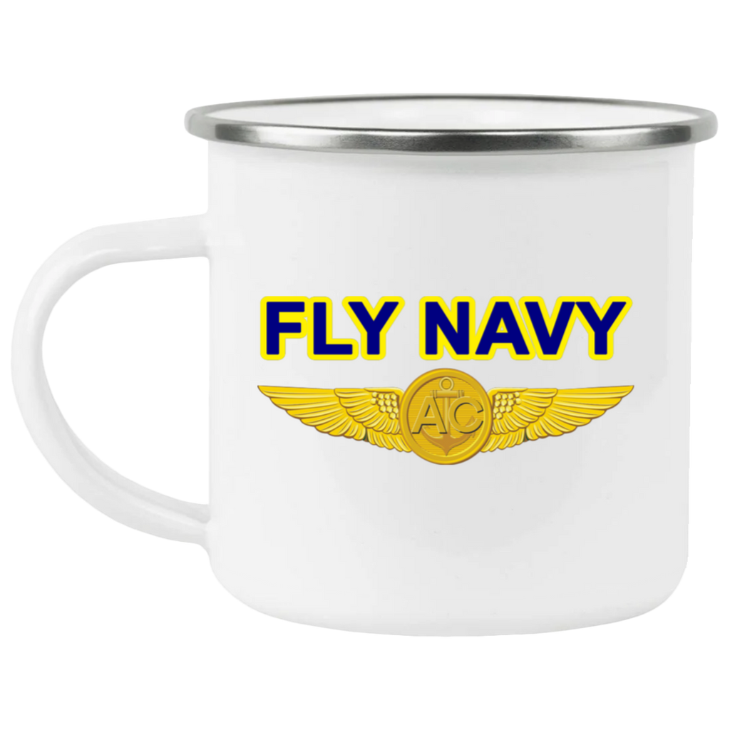 Fly Navy Aircrew Enamel Camping Mug