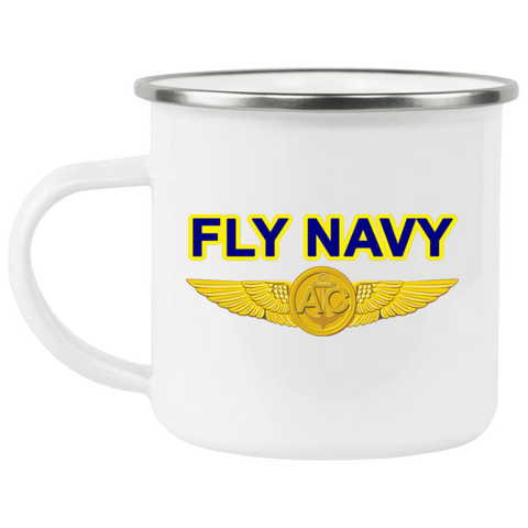 Fly Navy Aircrew Enamel Camping Mug