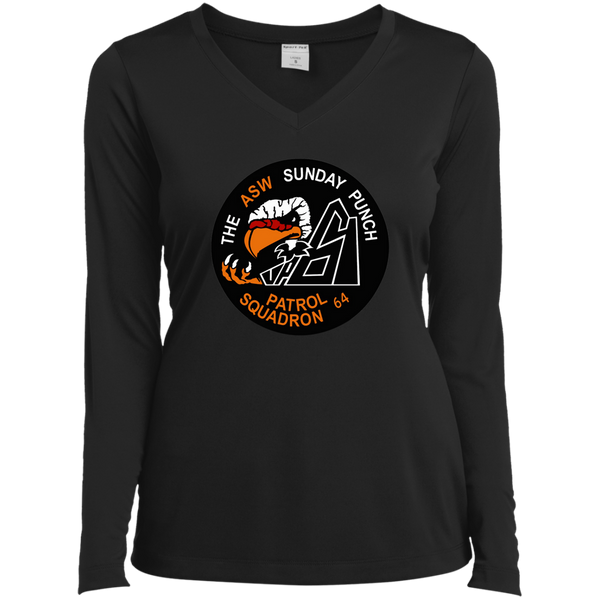 VP 64 1 Ladies’ LS Performance V-Neck Tee