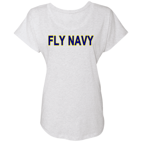 Fly Navy 2 Ladies' Triblend Dolman Sleeve