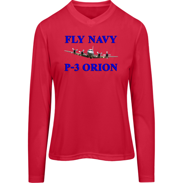 Fly Navy P-3 1 Team 365 Ladies' Zone LS Tee