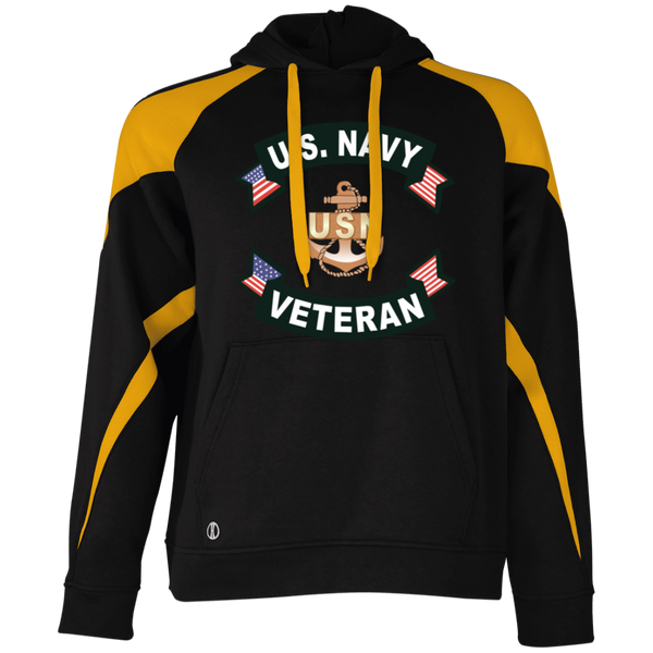 Navy Vet 1 Athletic Colorblock Fleece Hoodie