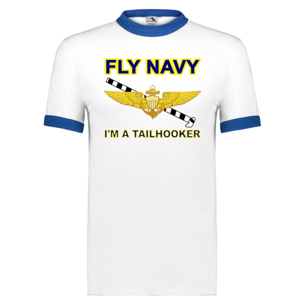 Fly Navy Tailhooker 1 Unisex Ringer Tee