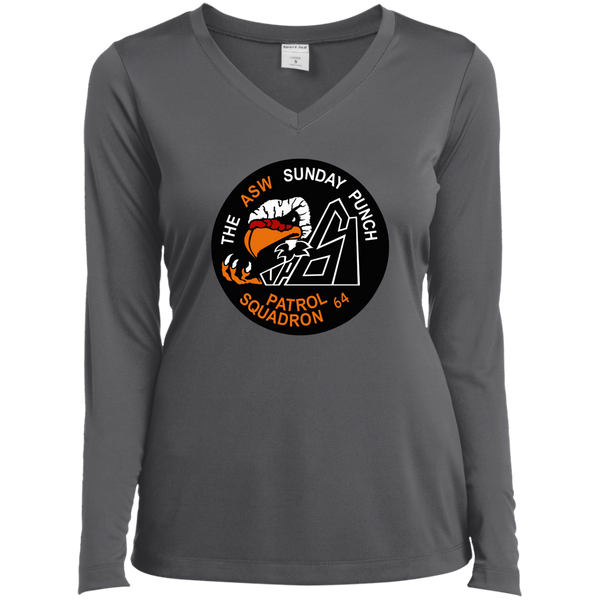 VP 64 1 Ladies’ LS Performance V-Neck Tee