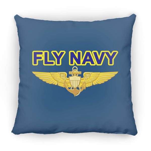 Fly Navy Aviator Pillow - Small Square