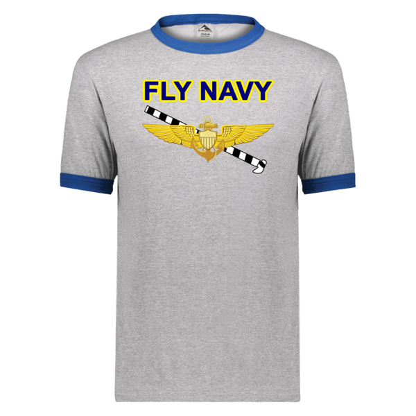 Fly Navy Tailhook 1 Unisex Ringer Tee