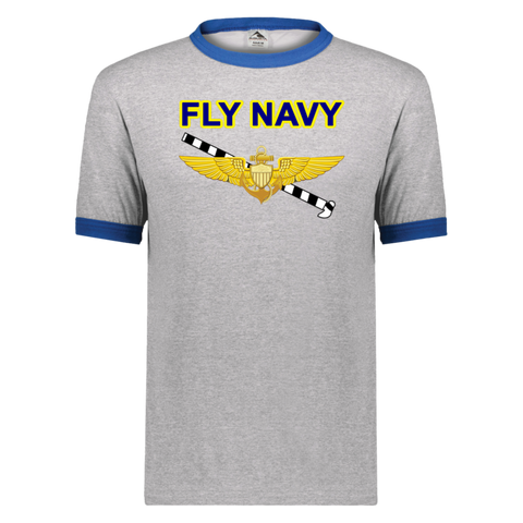 Fly Navy Tailhook 1 Unisex Ringer Tee