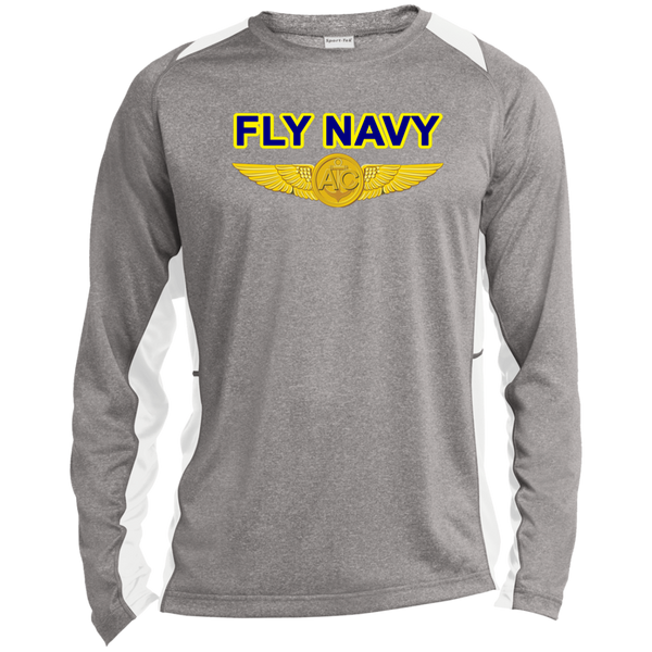 Fly Navy Aircrew LS Heather Colorblock Tee