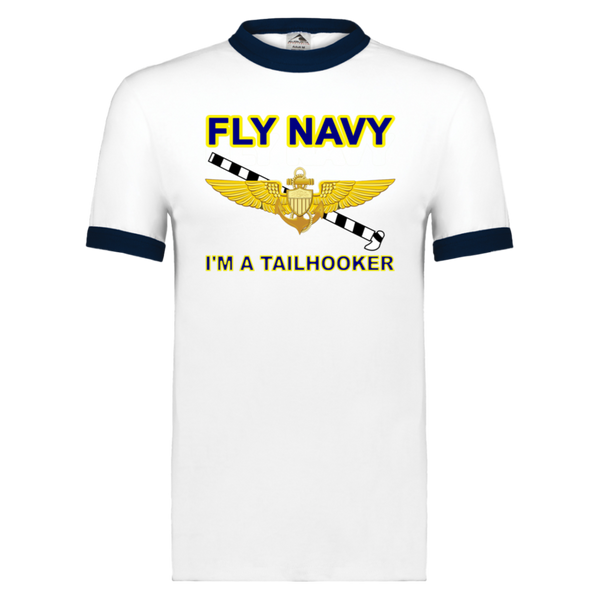 Fly Navy Tailhooker 1 Unisex Ringer Tee