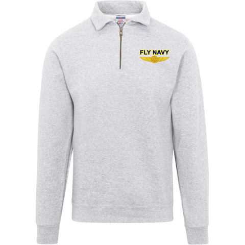 Fly Navy Aircrew Jerzees Fleece Quarter Zip Pullover