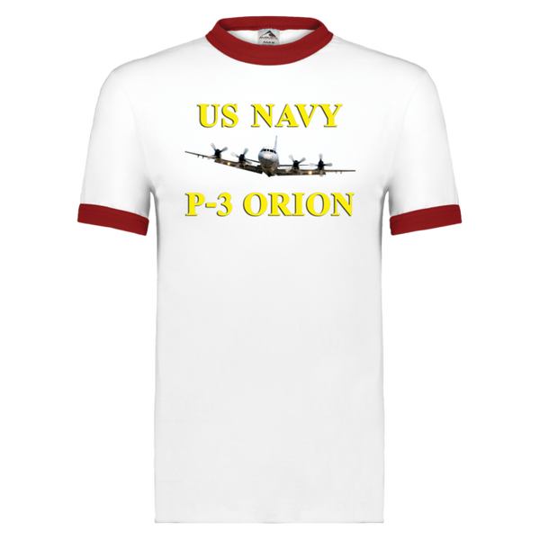 US Navy P-3 3 Unisex Ringer Tee