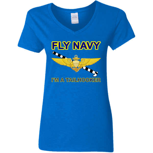 Fly Navy Tailhooker 1 Ladies' V-Neck T-Shirt