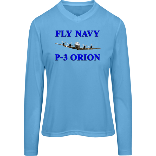 Fly Navy P-3 1 Team 365 Ladies' Zone LS Tee